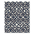 Navy Interwoven Scrollwork Damask Rug
