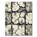 Cracked Stone Pavement Grayscale Detail Rug