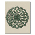 Elegant Forest Green Botanical Floral Medallion Rug