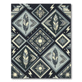 Geometric Feather Sun Monochrome Diamond Rug
