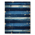 Distressed Indigo Blue Nautical Striped Sea Rug