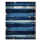 Distressed Indigo Blue Nautical Striped Sea Rug