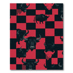 Bold Black and Red Buffalo Check Rug