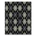 Black Gray Diamond Argyle Rug