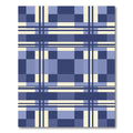 Modern Navy and Cream Plaid Geometric Rug