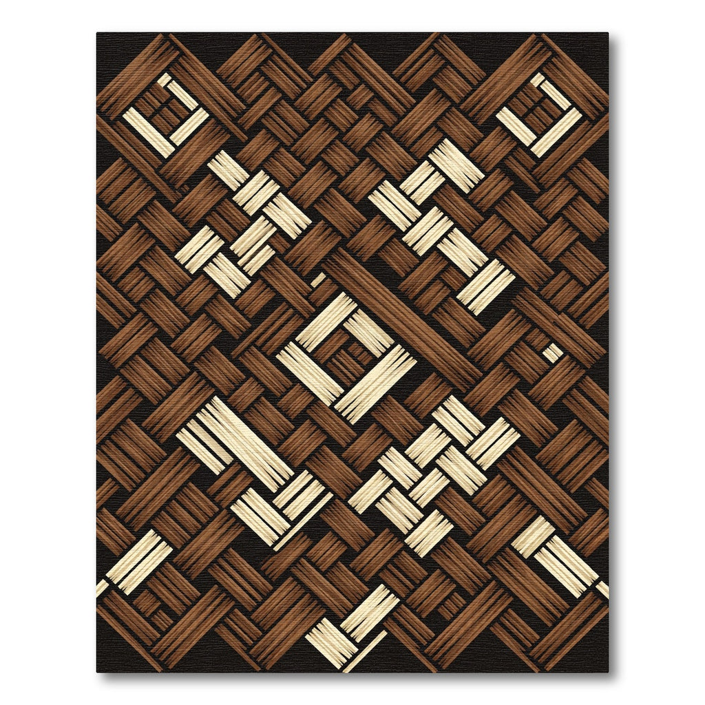 Brown Beige Woven Stripe Medallion Rug