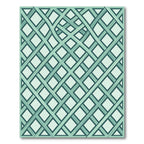 Sage Green Interlocking Lattice Grid Rug