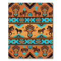 Southwestern Bear Paw Horse Earthy Tapestry Rug