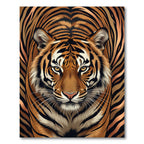 Majestic Tiger Face Orange Black Stripes Rug
