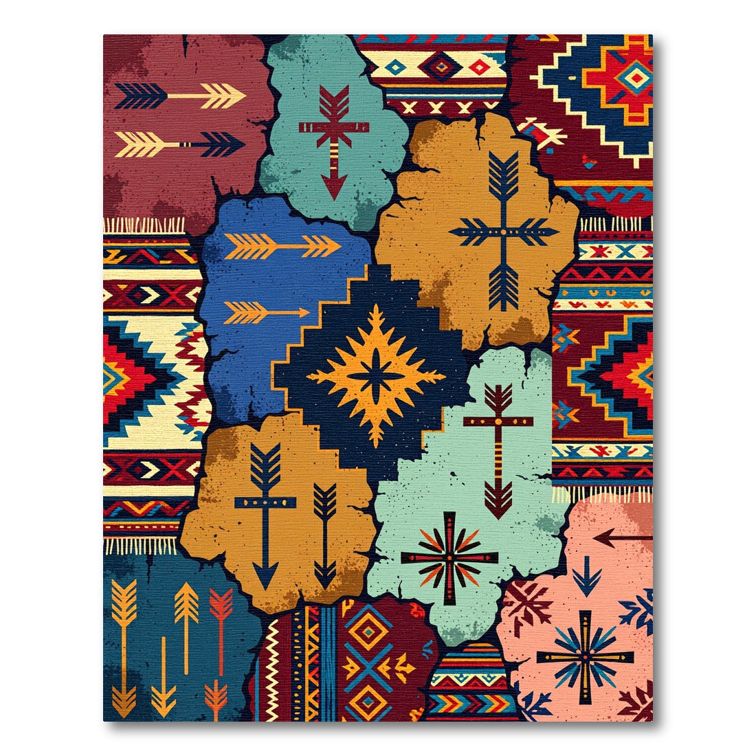 Geometric Tribal Arrow Southwestern Tapestry Rug