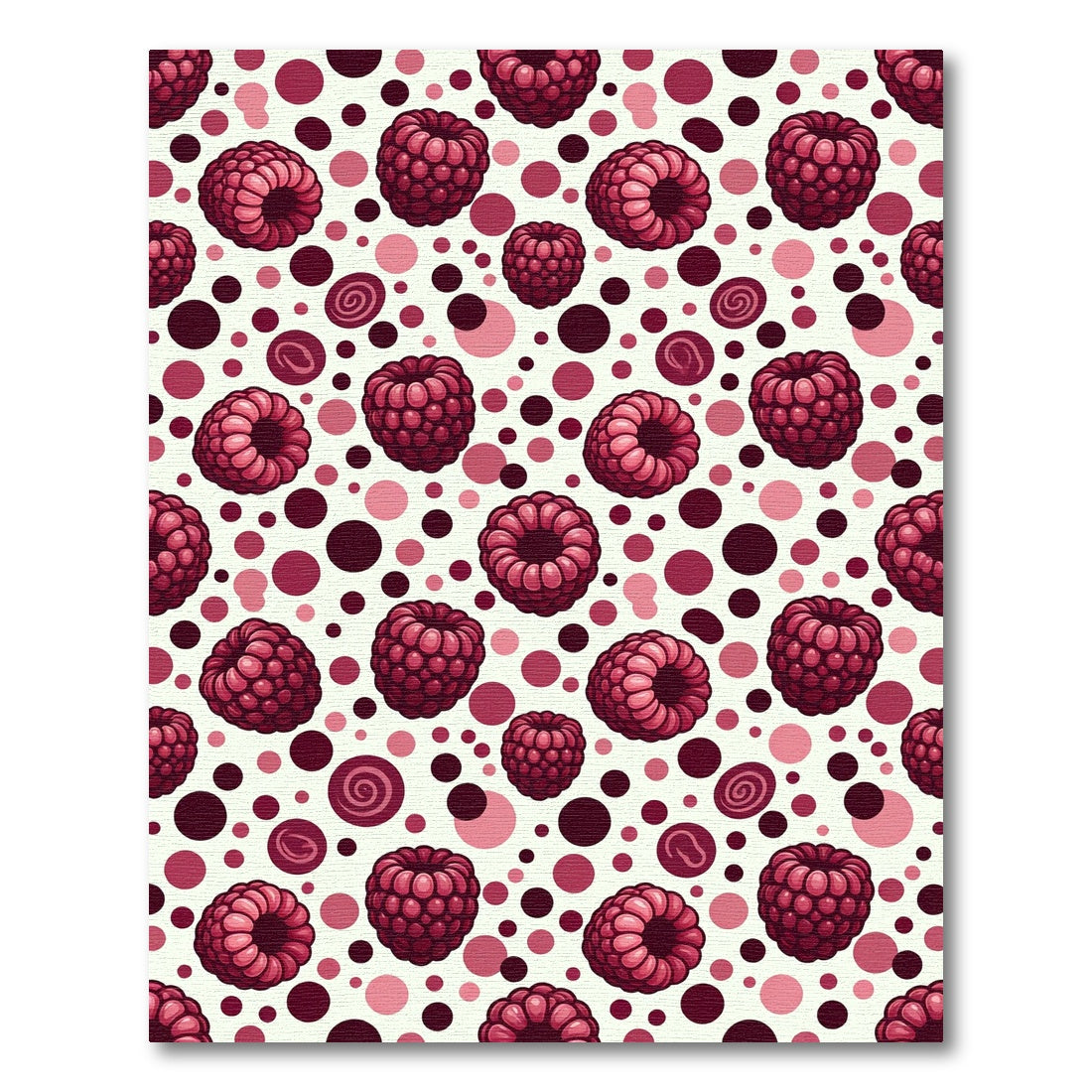 Raspberry Pink Polka Dot Repeating Rug