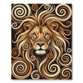 Majestic Golden Lion Swirl Art Rug