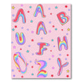 Retro Rainbow Alphabet Starfield Comforter Rug