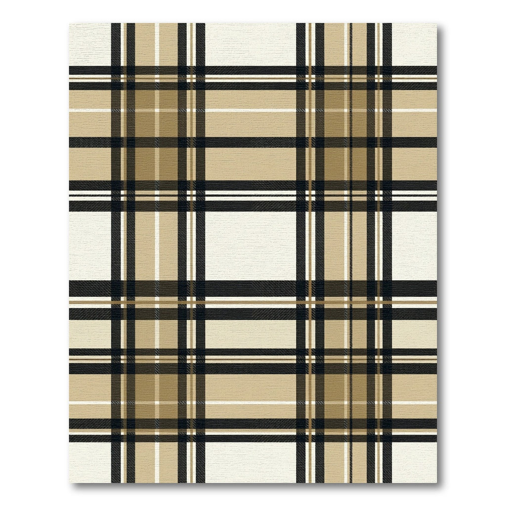 Classic Cream and Taupe Plaid Rug