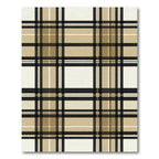 Classic Cream and Taupe Plaid Rug