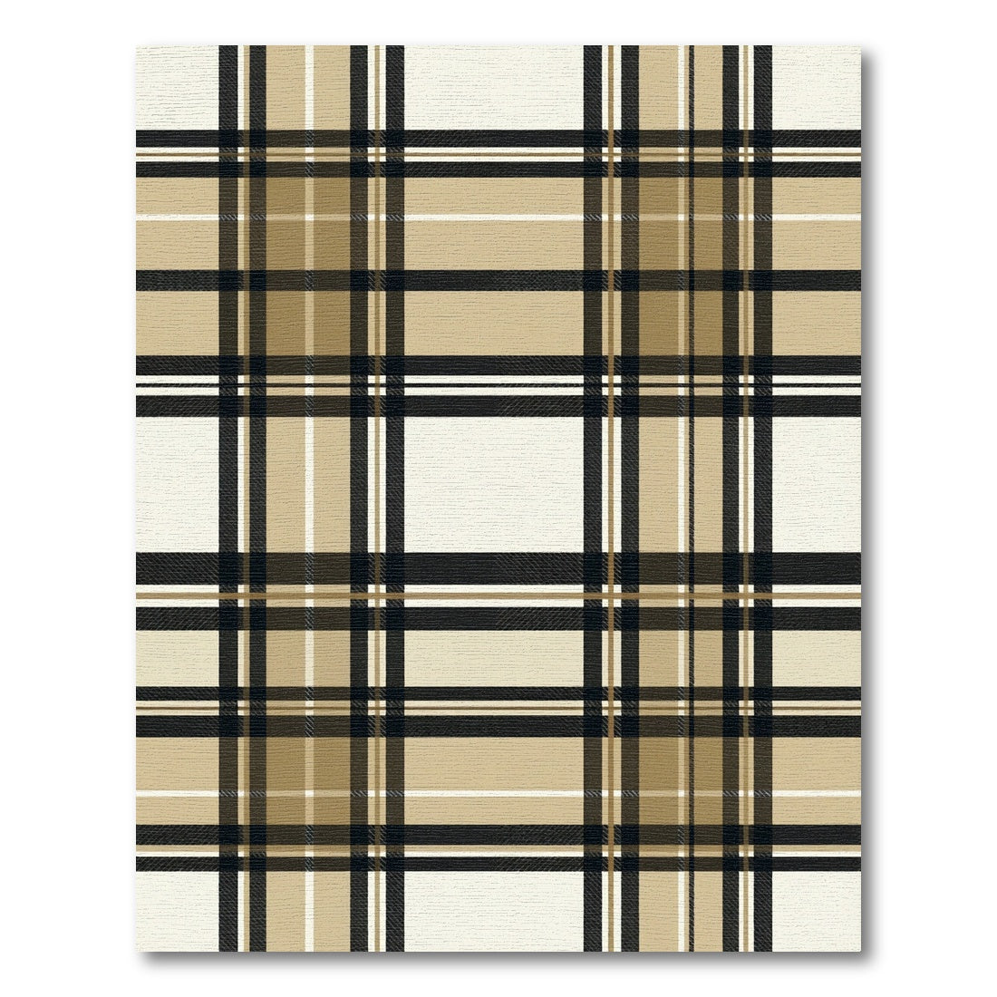 Classic Cream and Taupe Plaid Rug