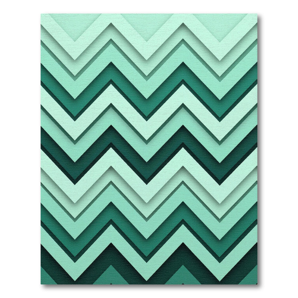 Teal Layered Chevron Zigzag Rug
