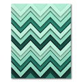 Teal Layered Chevron Zigzag Rug