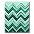 Teal Layered Chevron Zigzag Rug