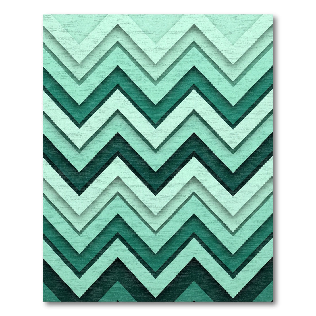 Teal Layered Chevron Zigzag Rug
