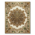 Golden Brown Floral Medallion Frame Rug