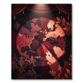 Dramatic Red World Map Swirl Rug