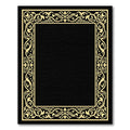 Golden Baroque Floral Scroll Frame Rug