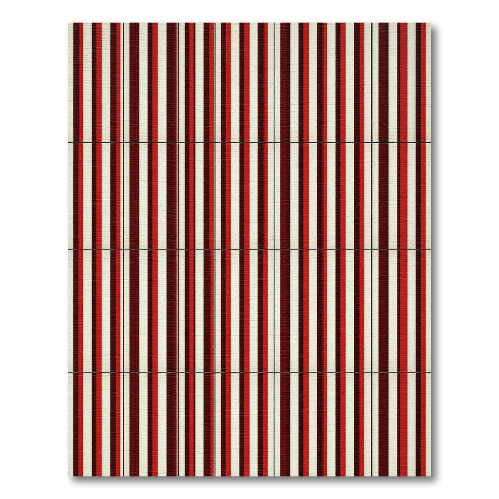 Crimson Cream Bold Stripe Composition Rug
