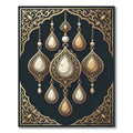 Golden Ornate Teardrop Chandelier Rug