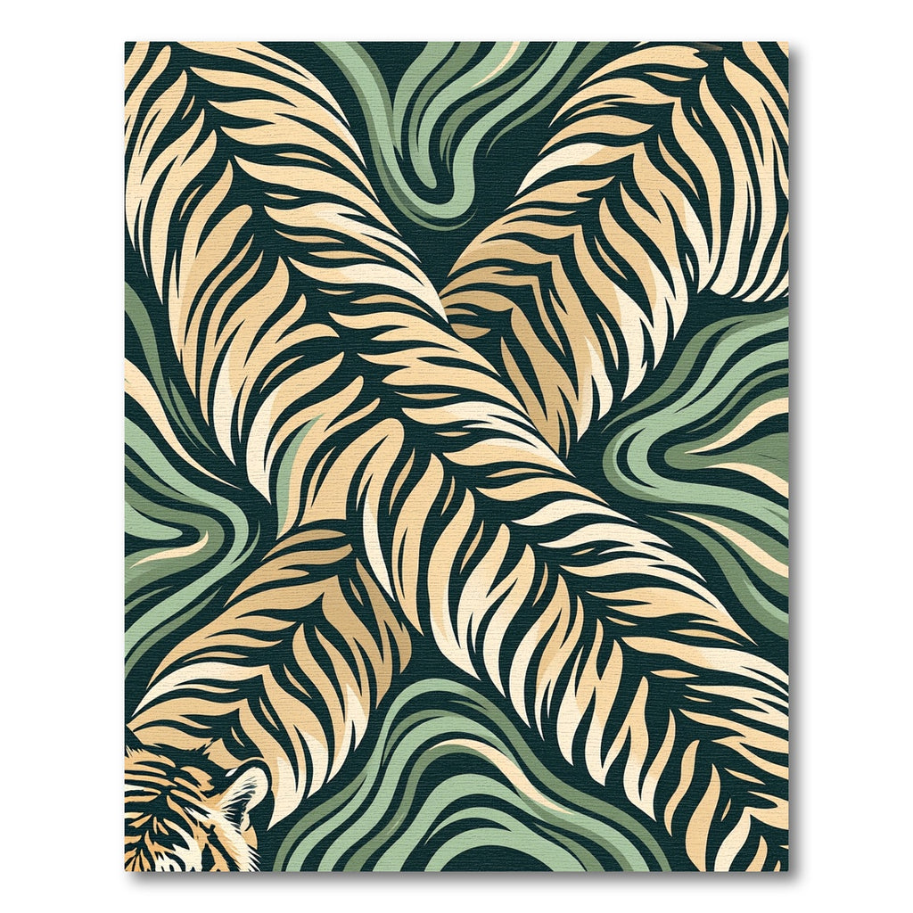 Golden Tiger Stripe Swirl Abstract Rug