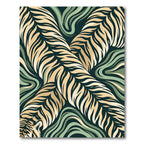 Golden Tiger Stripe Swirl Abstract Rug