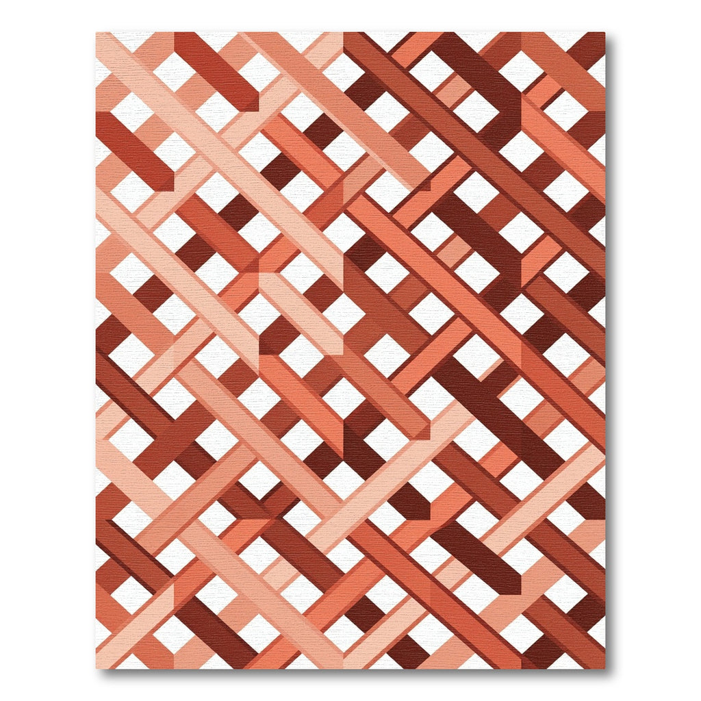 Geometric Terracotta Interwoven Lattice Rug