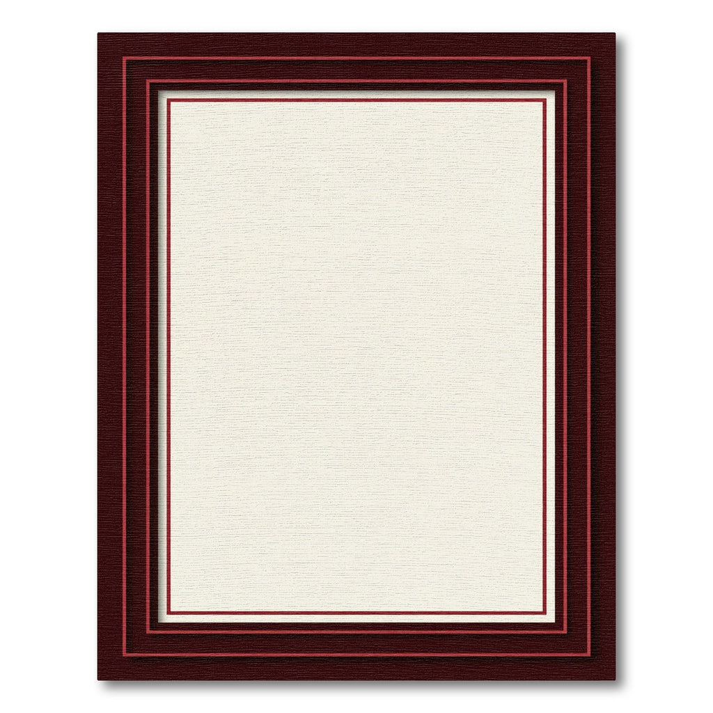 Deep Burgundy Layered Border Rug