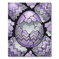 Cracked Lavender Zigzag Geometric Egg Rug