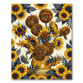 Vibrant Golden Sunflower Harvest Bouquet Rug