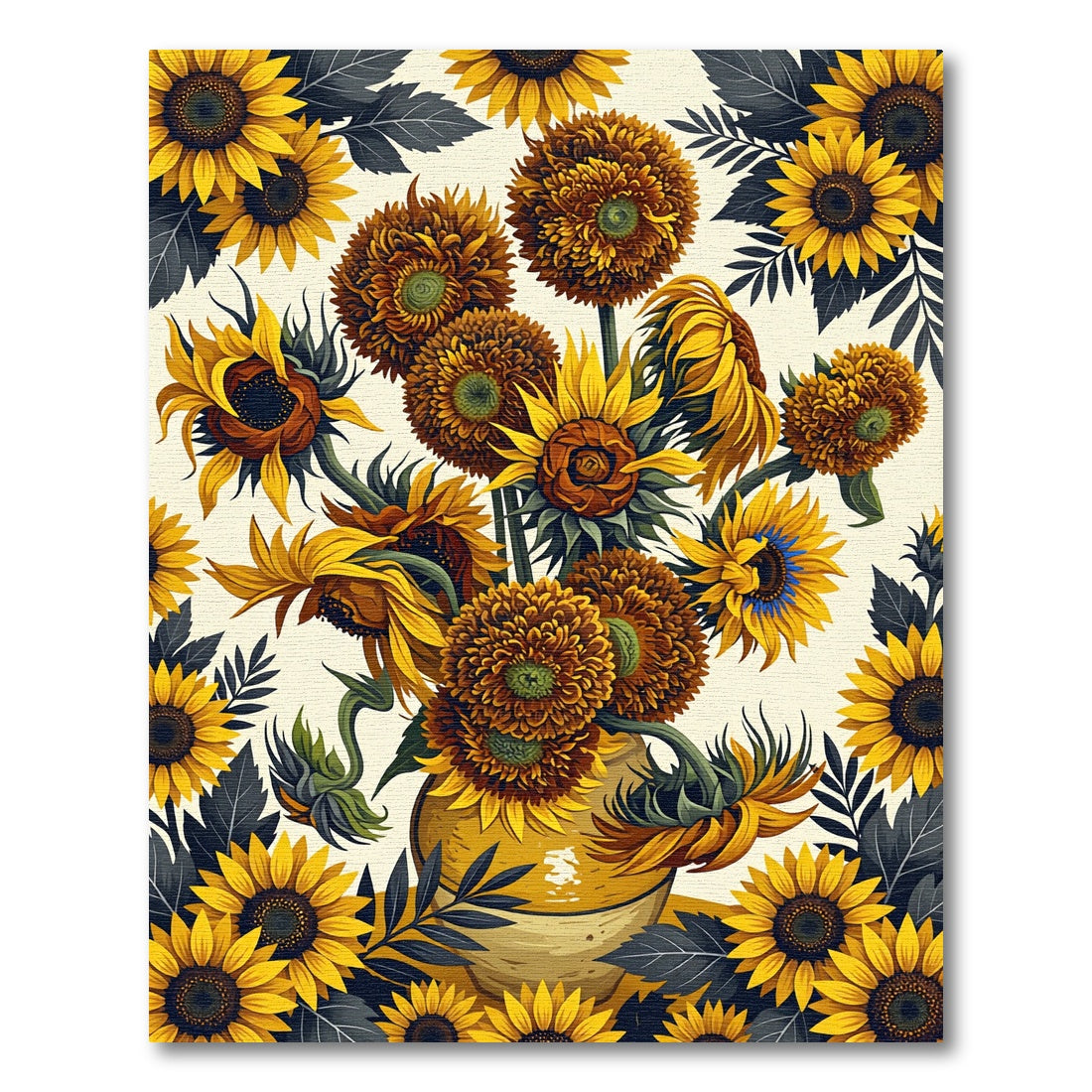 Vibrant Golden Sunflower Harvest Bouquet Rug