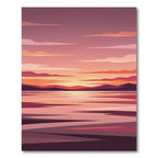 Abstract Sunset Mountain Horizon Landscape Rug