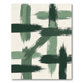Abstract Forest Green Brushstroke Grid Rug