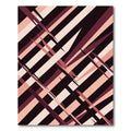 Crimson Pink Geometric Stripe Abstraction Rug