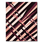 Crimson Pink Geometric Stripe Abstraction Rug