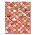 Coral Sunset Scalloped Fish Scale Rug