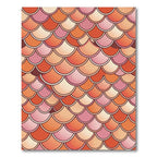 Coral Sunset Scalloped Fish Scale Rug