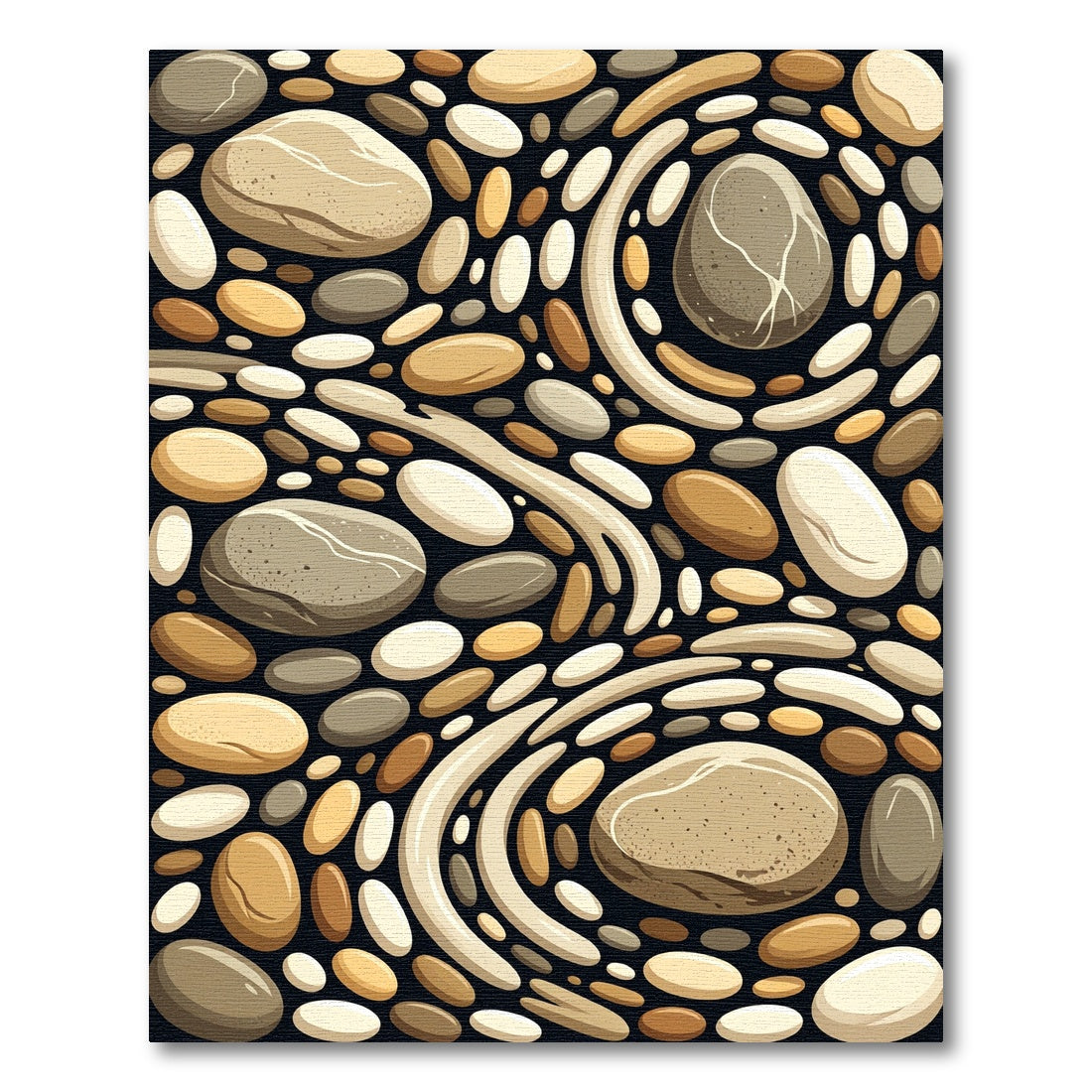 Natural Earthy Pebble Scatter Rug