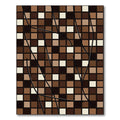 Abstract Earthy Brown Geometric Grid Rug