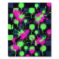 Neon Paint Splatter Checkerboard Art Rug