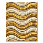 Golden Wavy Linear Ombre Lines Rug