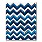 Bold Navy and Azure Chevron Zigzag Rug