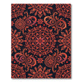Deep Red Floral Mandala Arrangement Rug