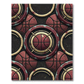Distressed Maroon Basketball Target Geometric Art Rug