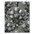 Elegant Silver Tulip Bouquet Damask Rug